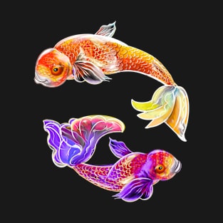 Koi fish pair couple tropical fishing gifts sea ocean nature fish lovers T-Shirt