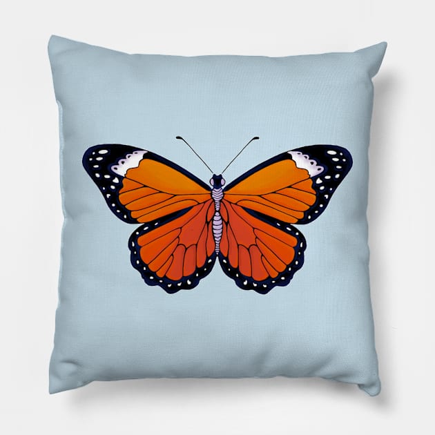 Orange Butterfly Pillow by Batg1rl