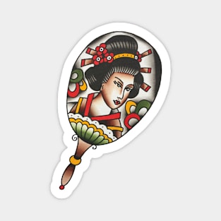 Geisha Fan Tattoo Design Magnet