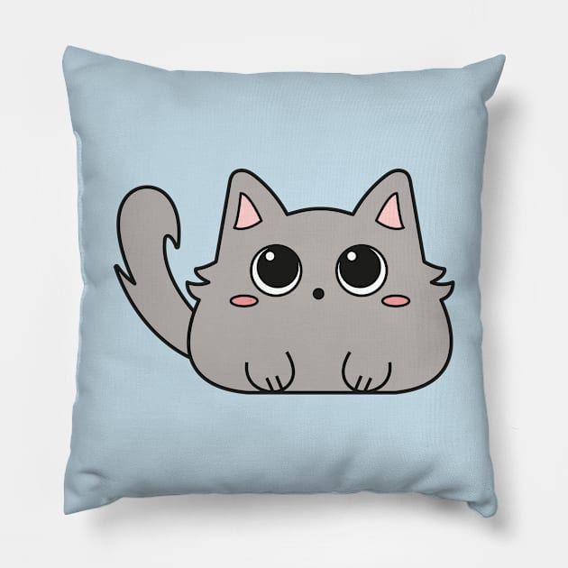 Cute gray kitten Pillow by LunMoony