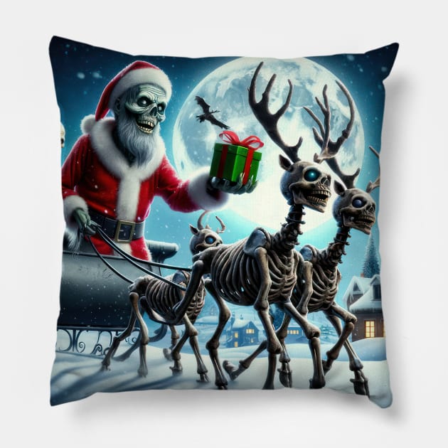 Zombie Santa Pillow by TooplesArt