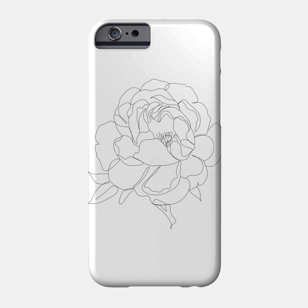 Peony Line Art Peony Phone Case Teepublic