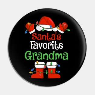 Santa's Favorite Grandma Funny Christmas Pajamas Pin