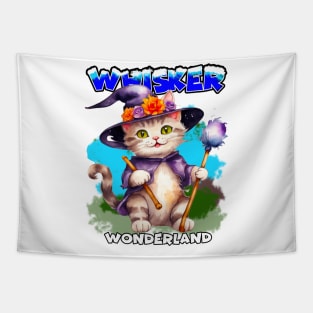 Whisker wonderland ,cat witch magic Tapestry