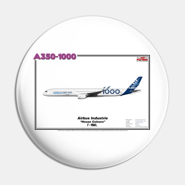 Airbus A350-1000 - Airbus Industrie "House Colours" (Art Print) Pin by TheArtofFlying