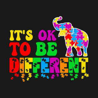 Autism Elephant It's Ok To Be Different T-Shirt