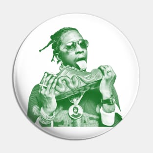 Young Thug // green solid style Pin