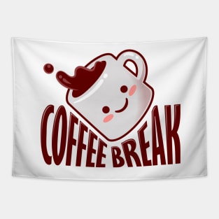 Coffee cup cartoon character Tapestry