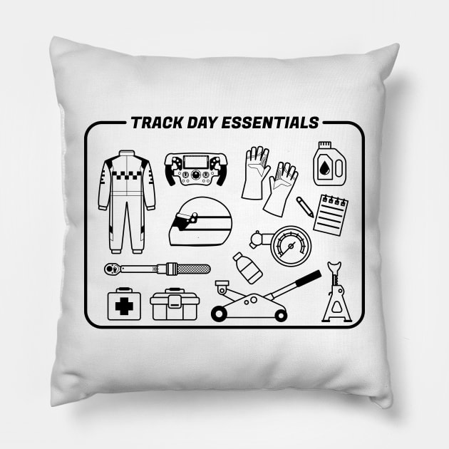 Track Day Essentials Only Pillow by Elang