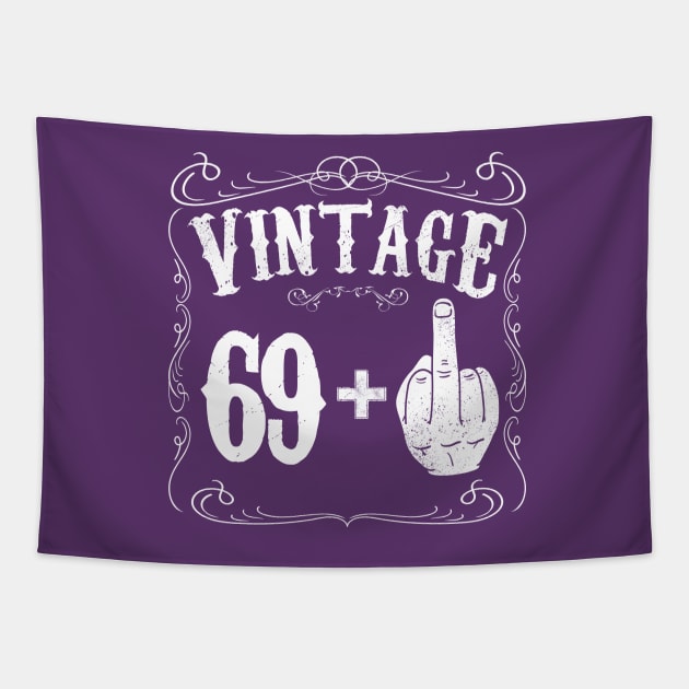 Vintage middle finger salute 70th birthday gift funny 70 birthday 1946 Tapestry by AwesomePrintableArt