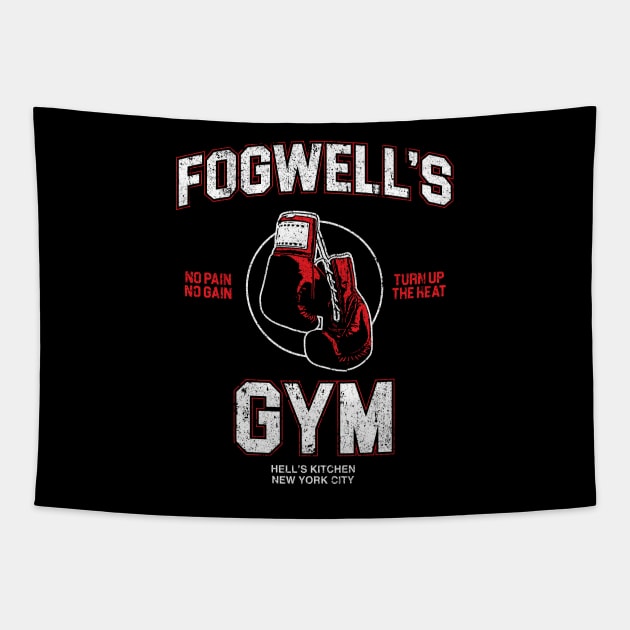 Fogwell's Gym Tapestry by huckblade