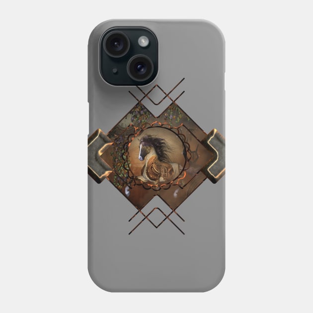 Beautiful steampunk horse with cloack and gears Phone Case by Nicky2342