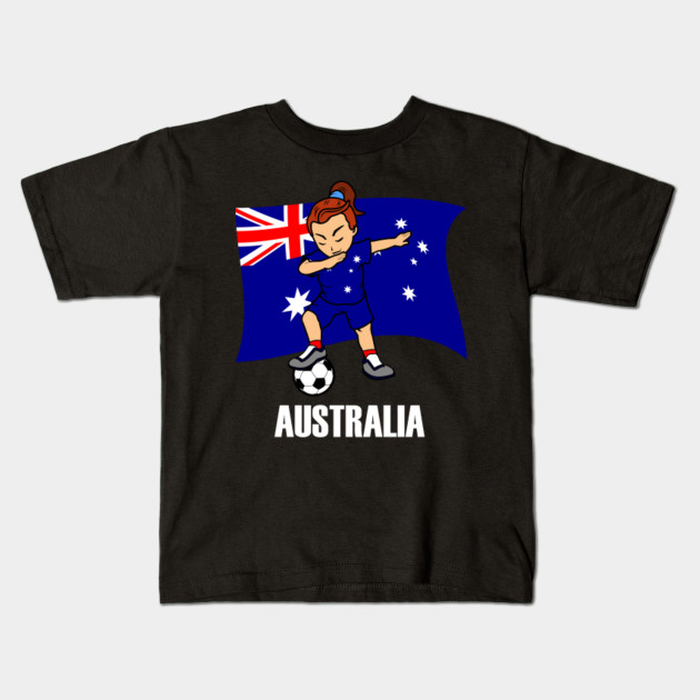 Dabbing Soccer Girl Australia Jersey Australian Flag Dabbing Soccer Girl Australia Kids T Shirt Teepublic