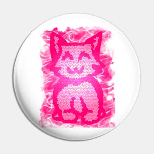 Pink Stained Glass Kitty Pin