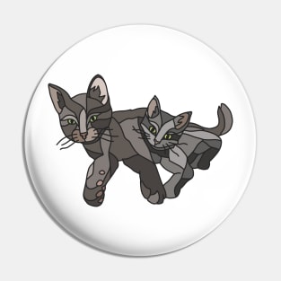 Two Black Cats Relaxing Pin