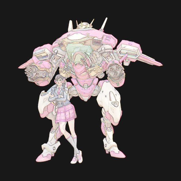 Overwatch D.Va Academy Skin Faded by Green_Shirts