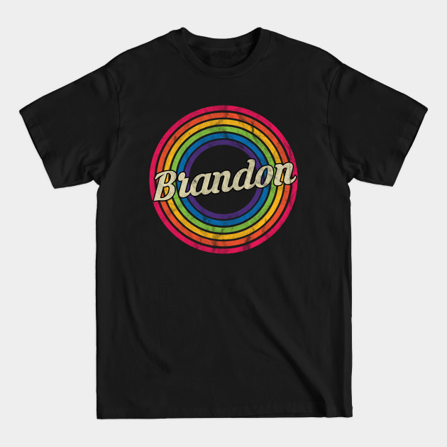 Discover Brandon - Retro Rainbow Faded-Style - Brandon - T-Shirt