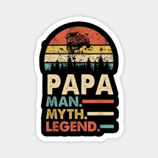 Papa Man Myth Legend Vintage Jeep For Mens Dad Father's Day Jeep gift Magnet