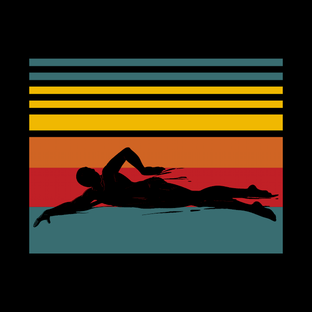 Swimmer Swim Water Sports Athlete Retro by Anassein.os