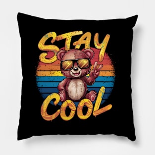 Stay Cool funny teddy print Pillow