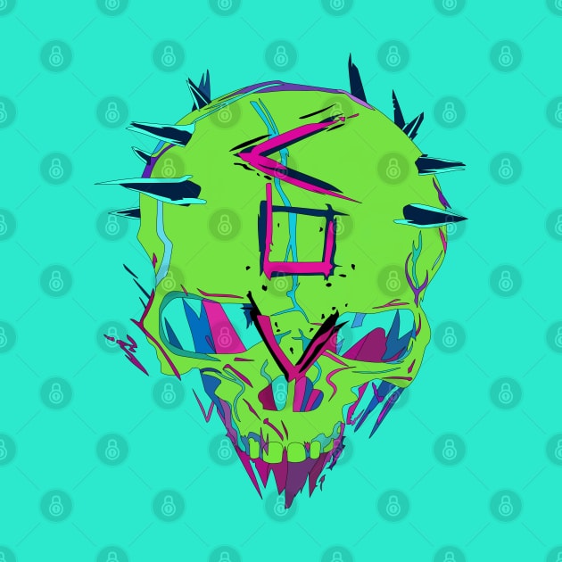 Neon skull by Rasheba