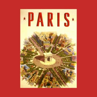 Vintage Travel Poster, Arc de Triomphe in Paris T-Shirt