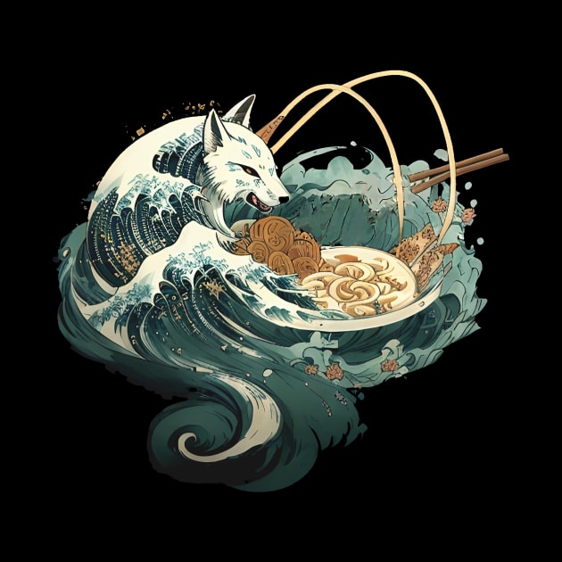 The Great Kitsune Wave - Ramen Noodles by HideTheInsanity