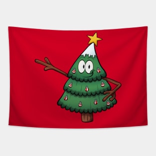 Cute Christmas Tree Character Tapestry