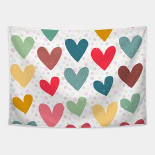 Colorful Hearts Pattern Tapestry