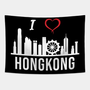 I love Hong Kong Skyline Hong Kong South East Asia Tapestry