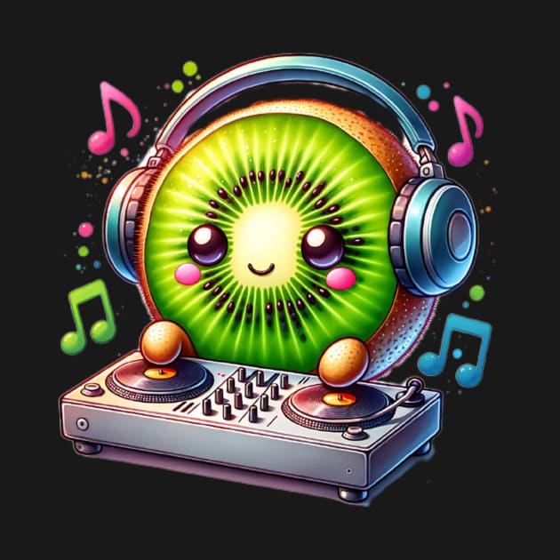 Kawaii Kiwi Fruit DJ by The Jumping Cart