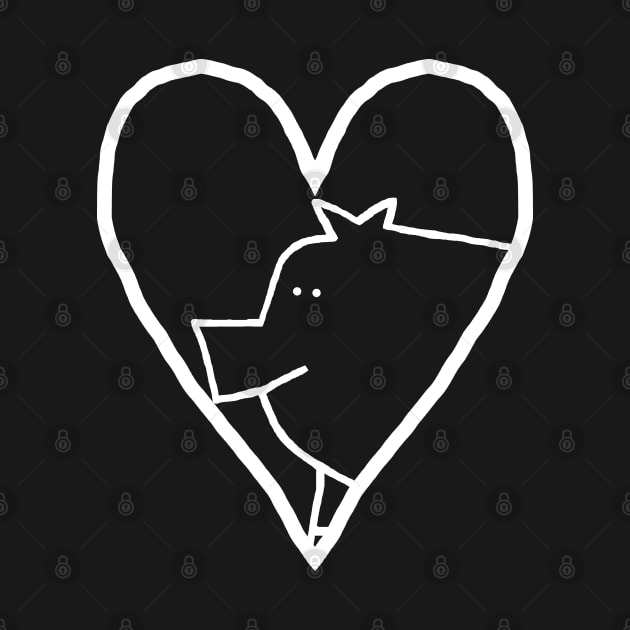 Minimal White Line My Pig Valentine by ellenhenryart