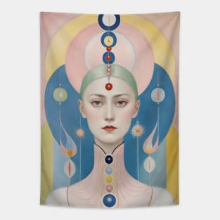 Hilma's Spectrum of Womanhood: Abstract Colorful Expression Tapestry