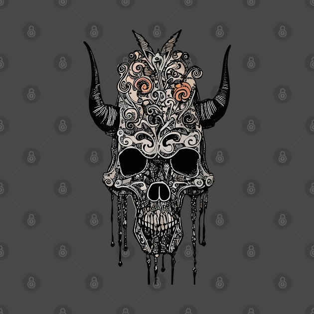 Tribal Tattoo Bulls Skull by Obotan Mmienu