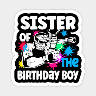 Sister Of The Birthday Boy Paintball Sport Family Matching Magnet