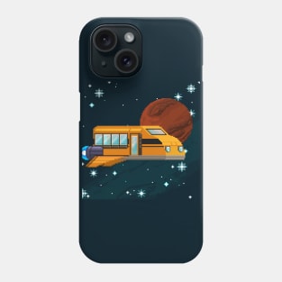 Pixel Art School bus Spaceship Phone Case