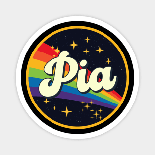 Pia // Rainbow In Space Vintage Style Magnet