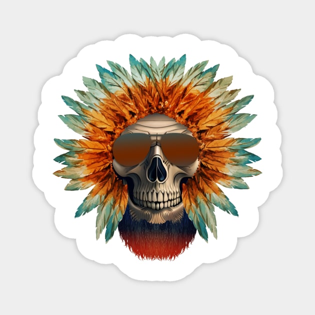 Summer skull Magnet by siano