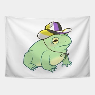 Nonbinary Pride Cowboy Frog Tapestry