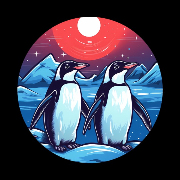 Penguin in Ornmament, Love Penguins by dukito