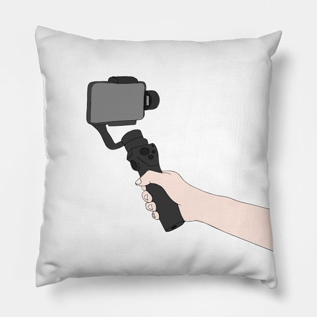 Vlogger Holds a Tripod - Vlogging Tripod Pillow by Tilila