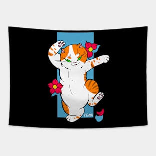 dancing fat cat Tapestry