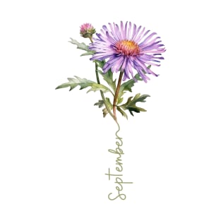 Aster - Birth Month Flower for September T-Shirt