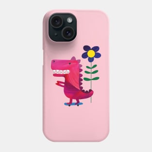 Dinosaur on skateboard Phone Case