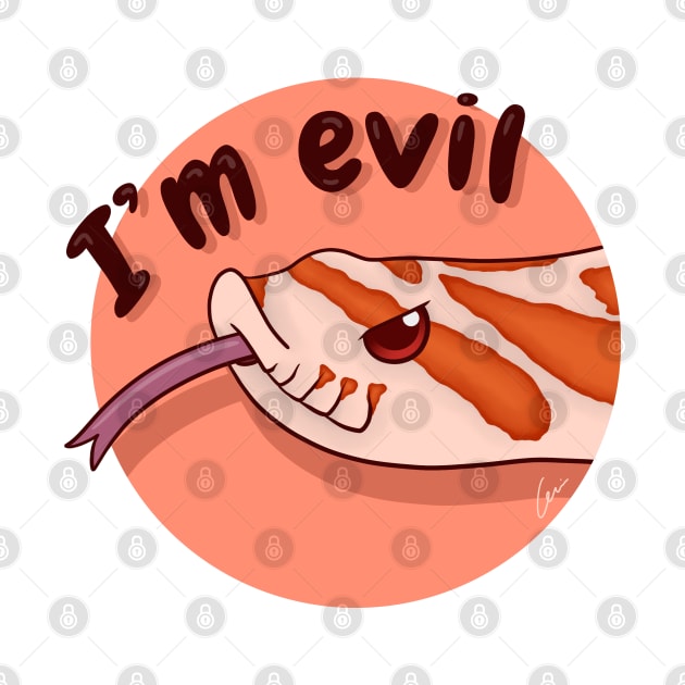 Red Western Hognose Snake, "I'm evil" by anacecilia