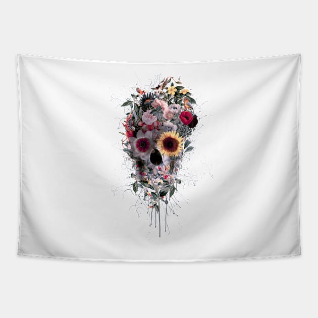 Skull Floral Tapestry by rizapeker