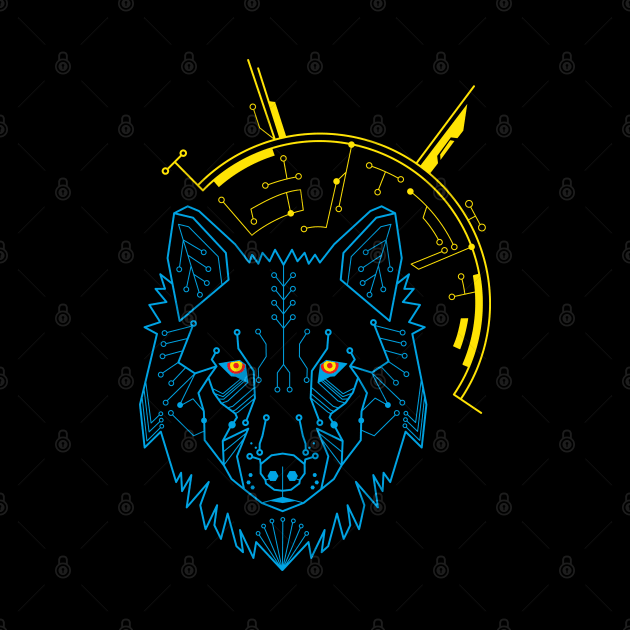 Cyber Wolf, Circuit Board lines by Designs by Darrin