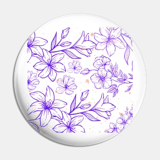 Flower and Leaves pattern illustration background Pin