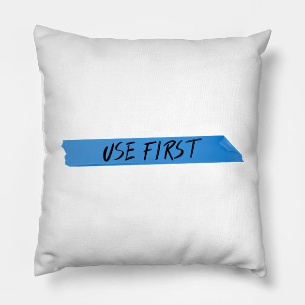 Use First Label Pillow by TeePub