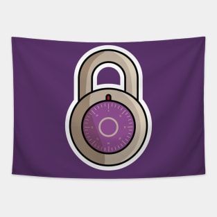 Padlock For Password Secure Sticker vector illustration. Technology and safety objects icon concept. Symbol protection and secure. Cyber security digital data protection concept sticker design. Tapestry